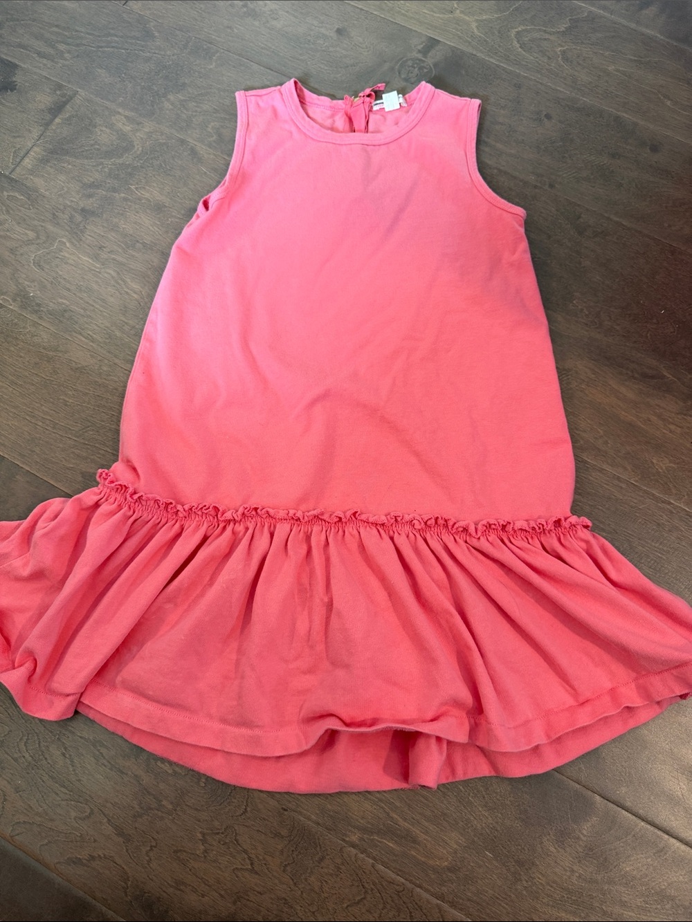 Crewcuts Coral Pink Sleeveless Ruffle-Hem Dress